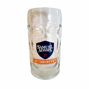 NWOT Samuel Adams Beer Mug Octoberfest Dimpled Glass Stein 0.5L